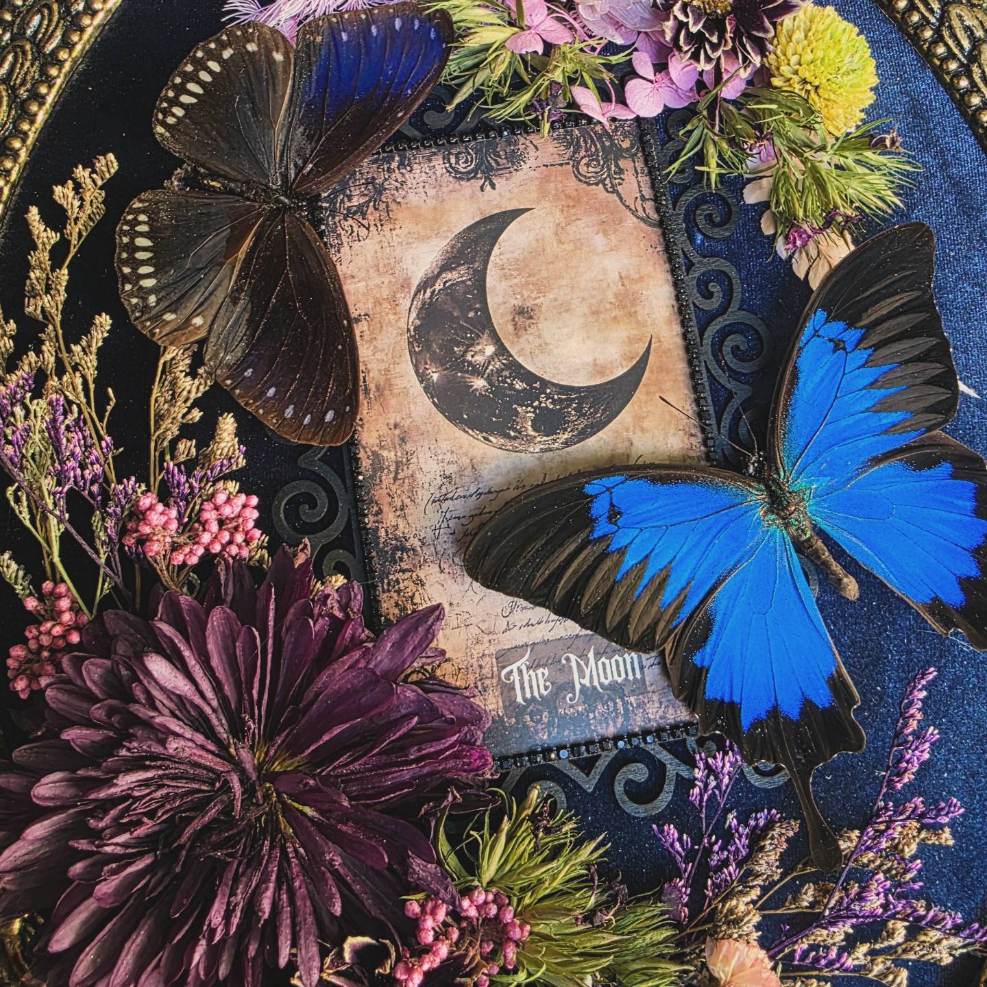Celestial Tarot Card Vintage Frame: Moon