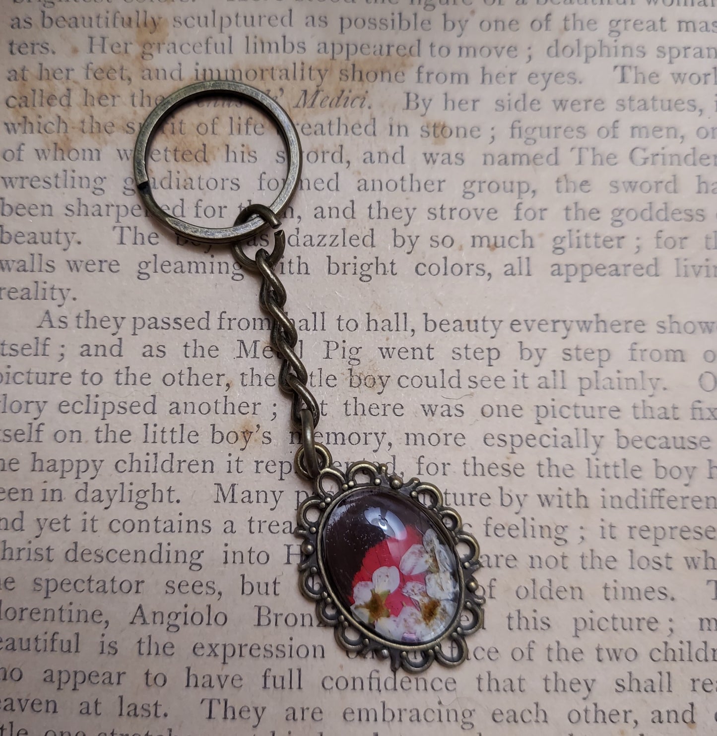 Real Butterfly Wing and Pressed Flower Keychain #3
