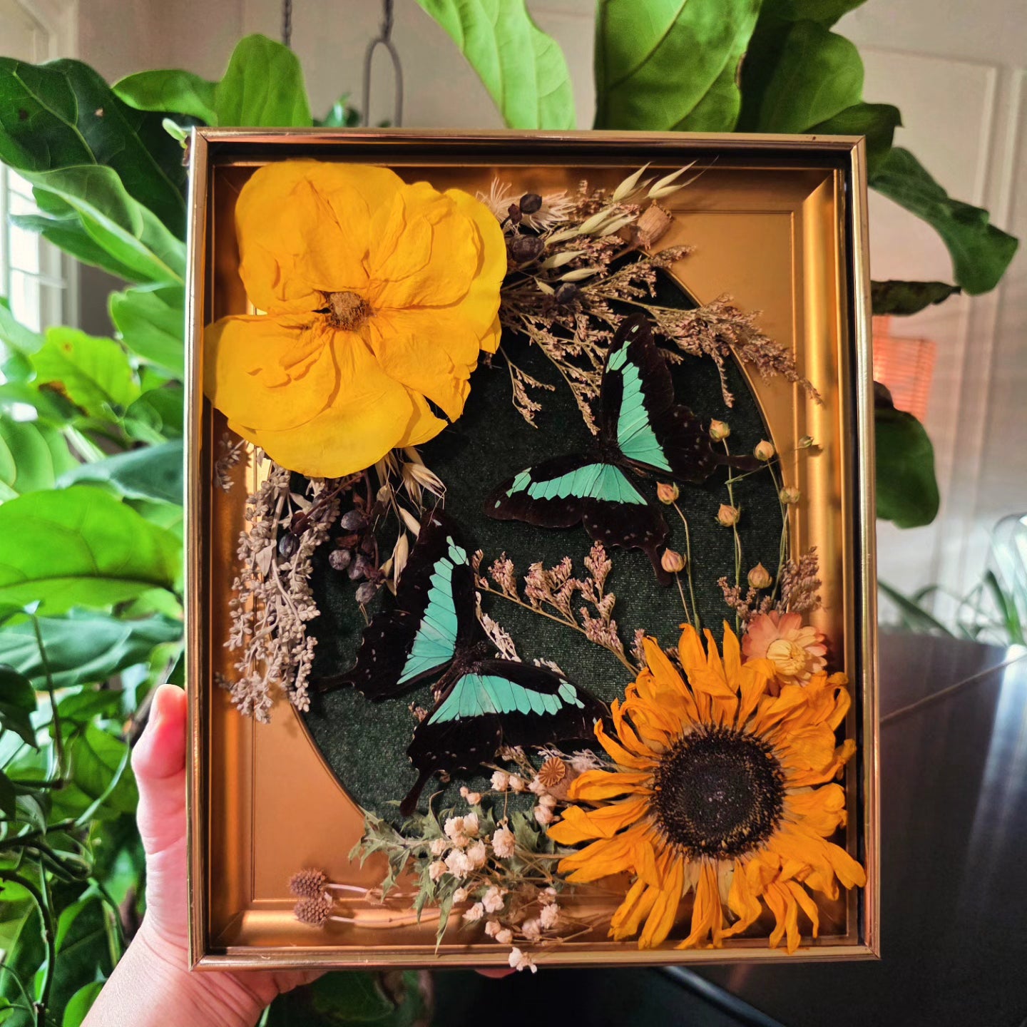 MCM Frame with Swallowtails and Flowers