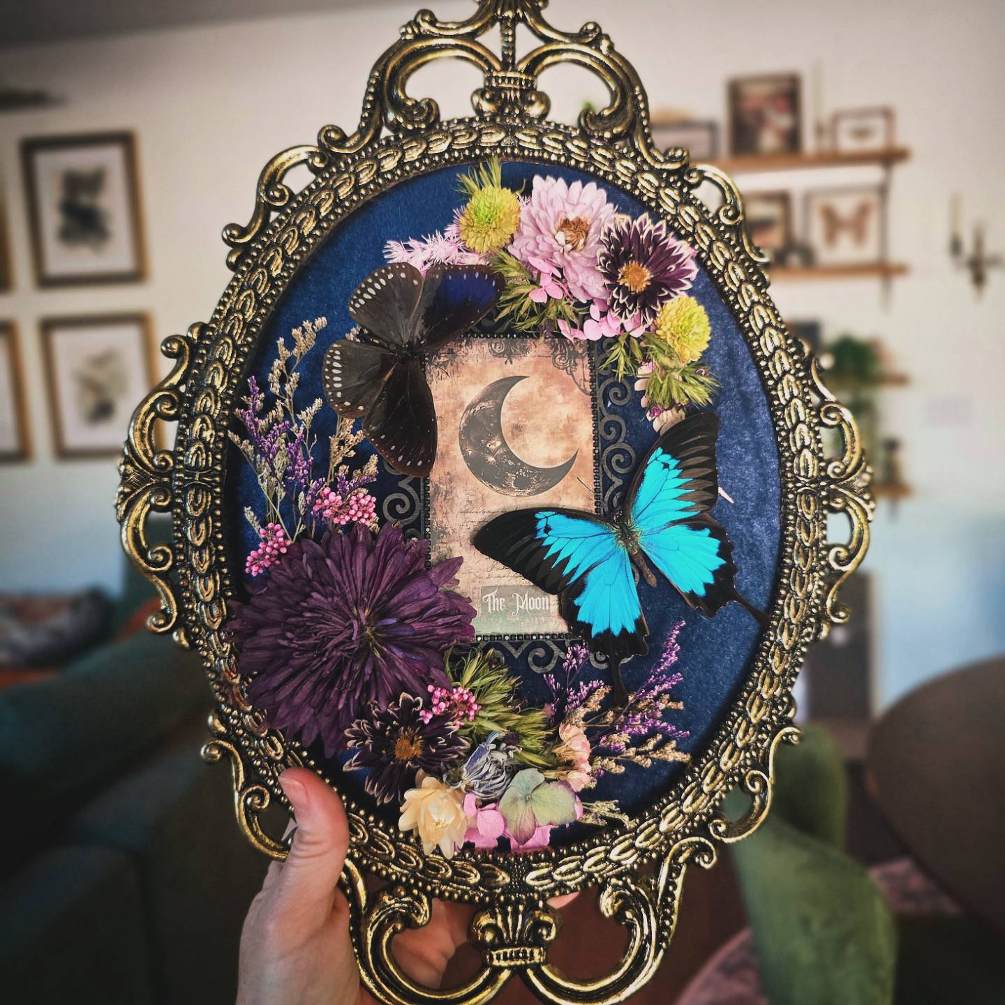 Celestial Tarot Card Vintage Frame: Moon