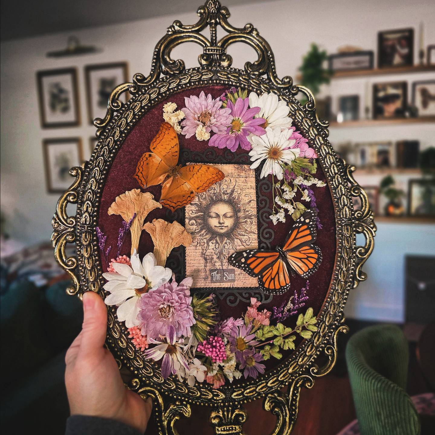 Celestial Tarot Card Vintage Frame: Sun