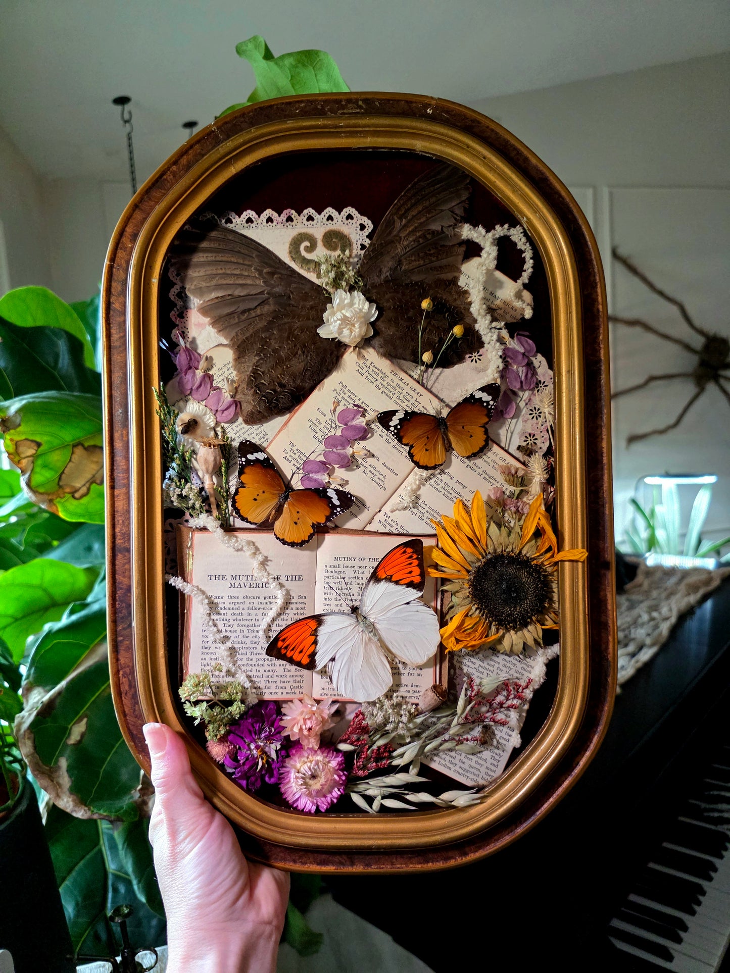 Dark Academia Butterfly and Wings Frame